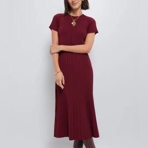 Tuckernuck Hyacinth House Oxblood Knit Murphy Swing Dress